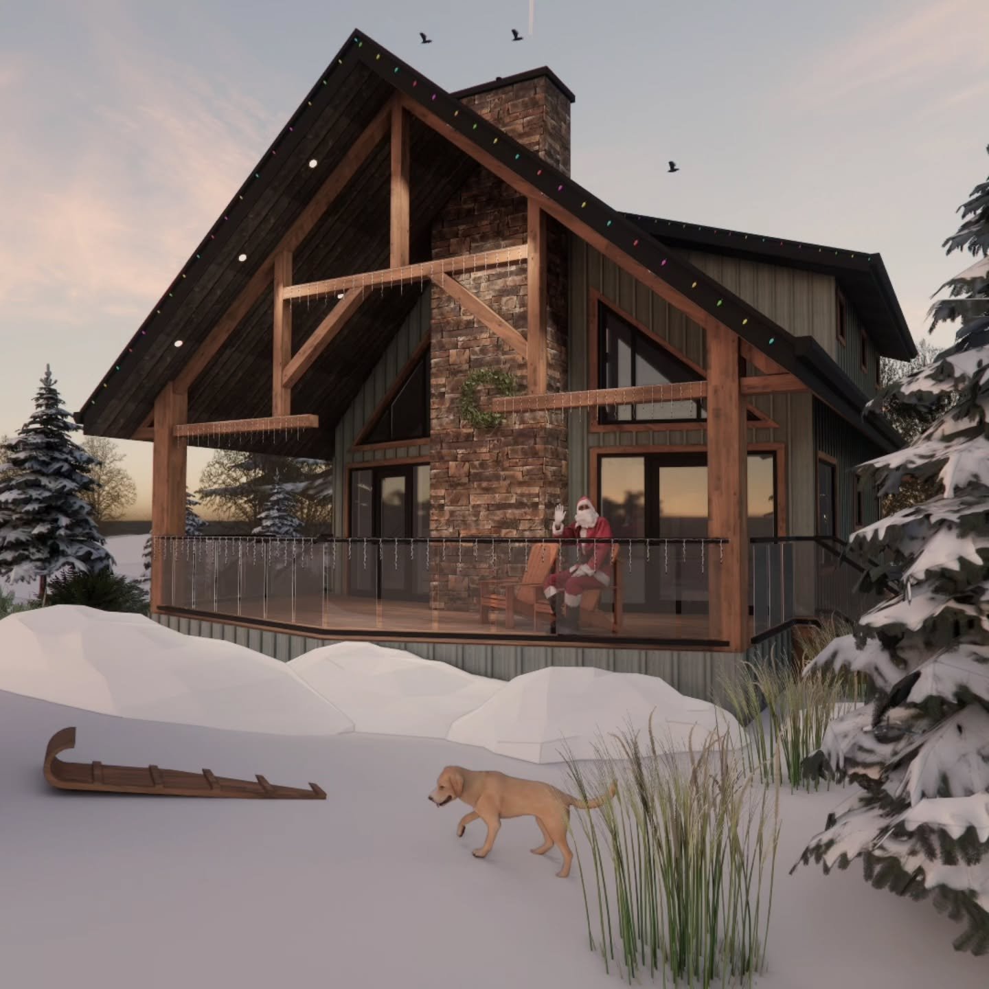 Snowed in at the Bright Cottage. Not only is the countdown for Christmas on, but also for construction to begin this spring. A mountain getaway that pays homage to true architecture in the Canadian Rockies.
.
Drawings: @mattandash.inc 
Rendering: @ma