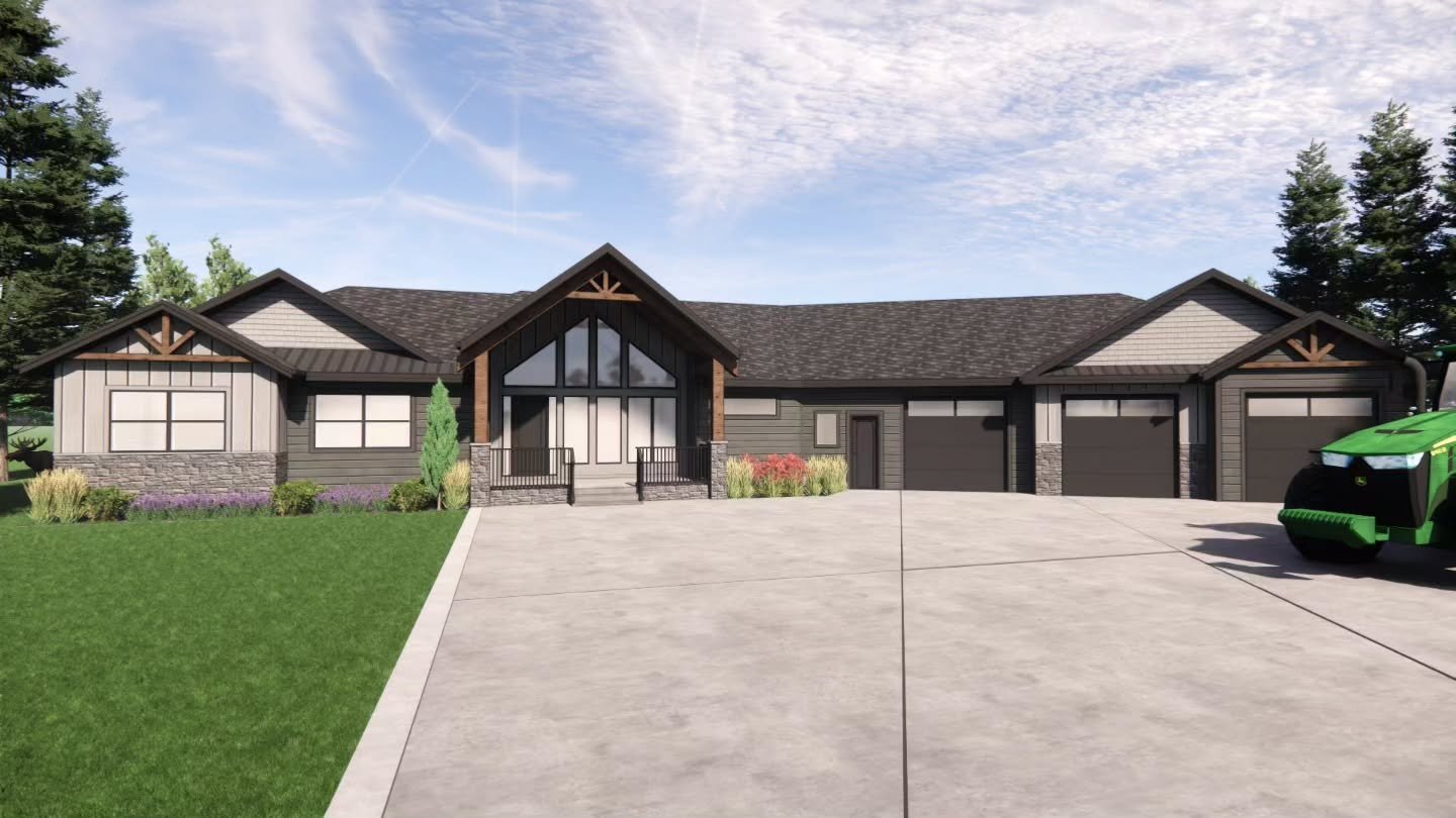 W i t k a  h o u s e.
.
It's an honor to present you with our latest work, the Witka House. A craftsman ranch style bungalow that will be situated on a 100-year farm in Sturgeon County. As a farmer, you need a comfortable spot to kick your feet up an