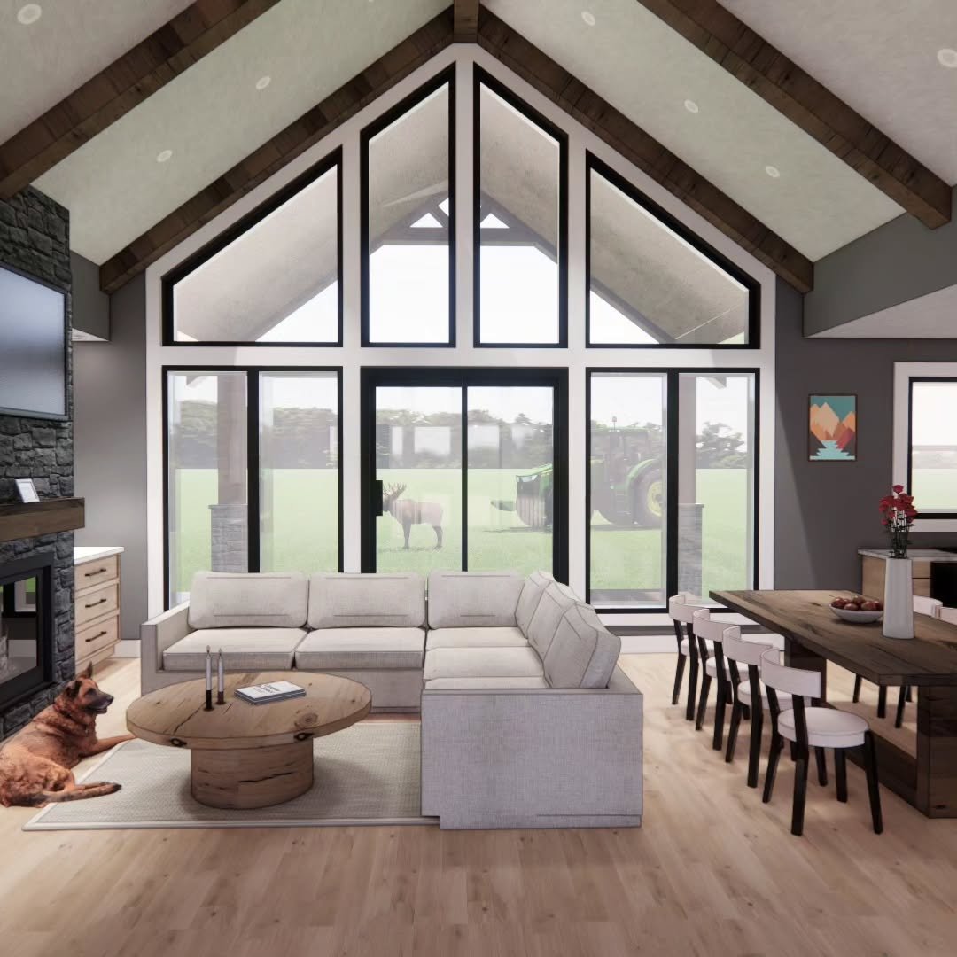 Welcome to the Witka House, swipe to see it at night time. 
.
Rendering: @mattandash.inc 
Drawings: @mattandash.inc 
Builder: @dansoncustomhomes