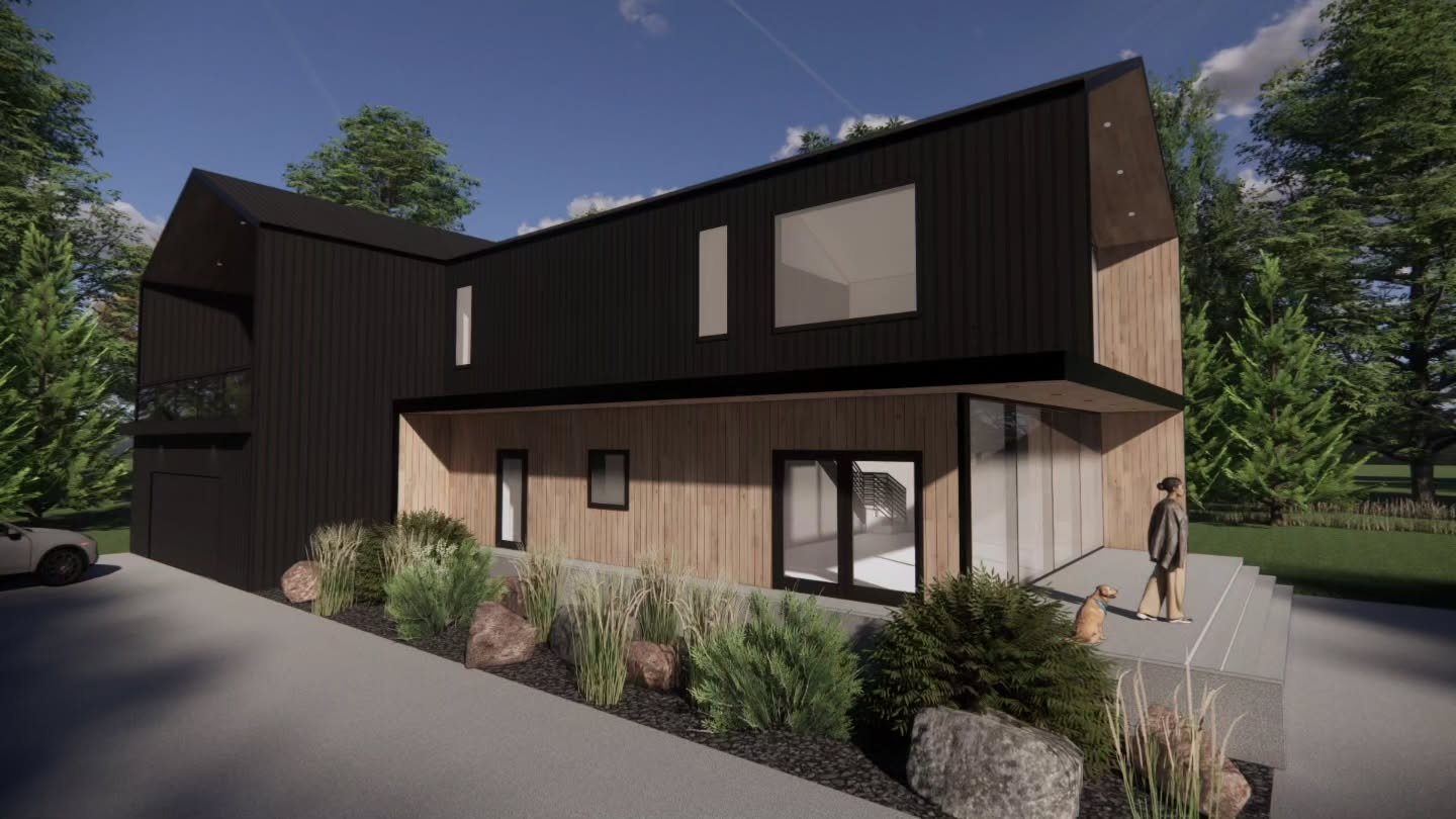 Another view of the Creekside House. A testament to minimal and brazen design.
.
Architectural Design: @mattandash.inc 
Rendering: @mattandash.inc
