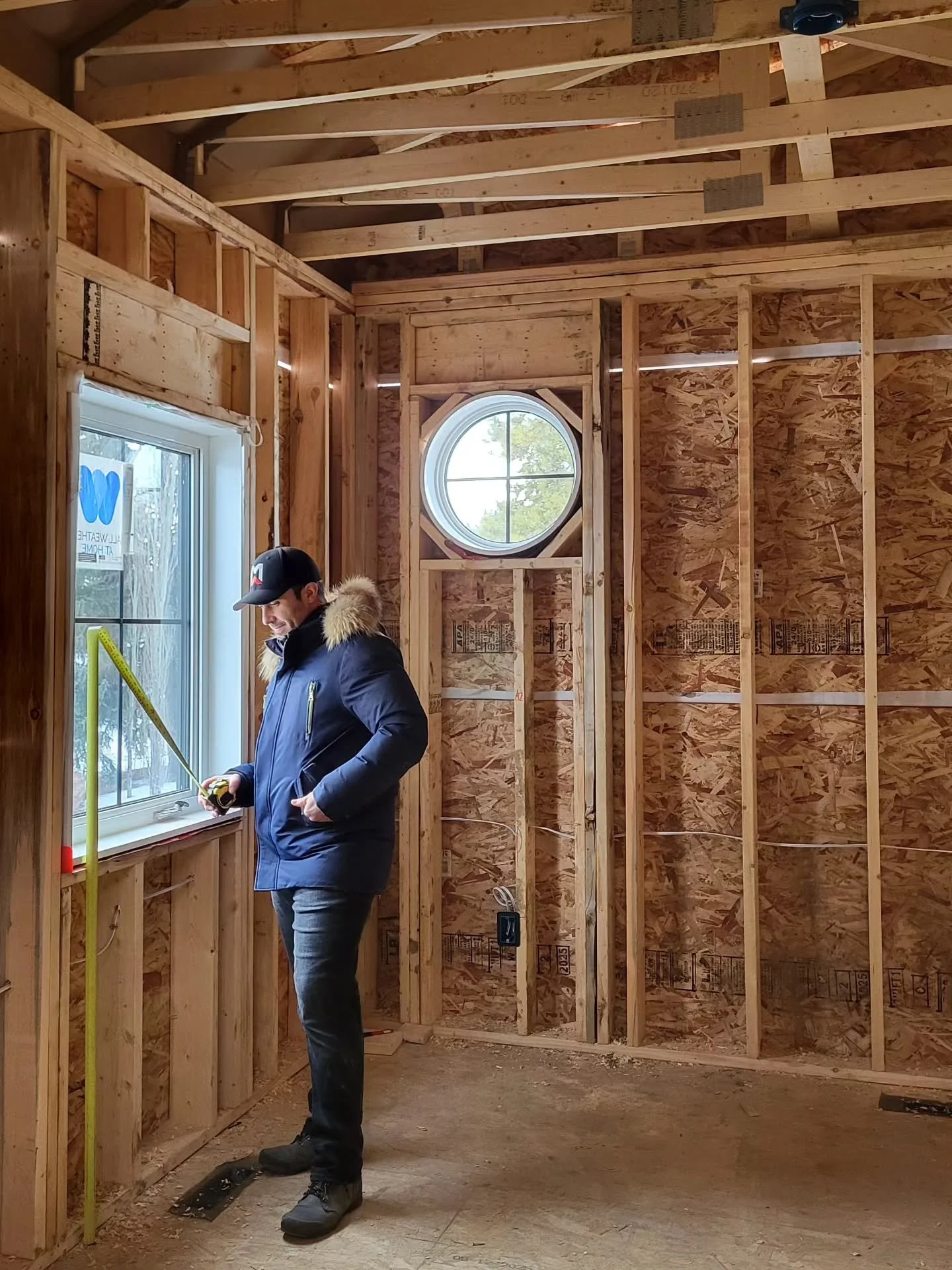 Matt inside Valleyview 1 and framing stage is fully underway. We don't get the chance to see all our projects at this stage, but when we do it's extraordinary to see them come to life. Stay tuned for more progress photos on this home, it's truly one-
