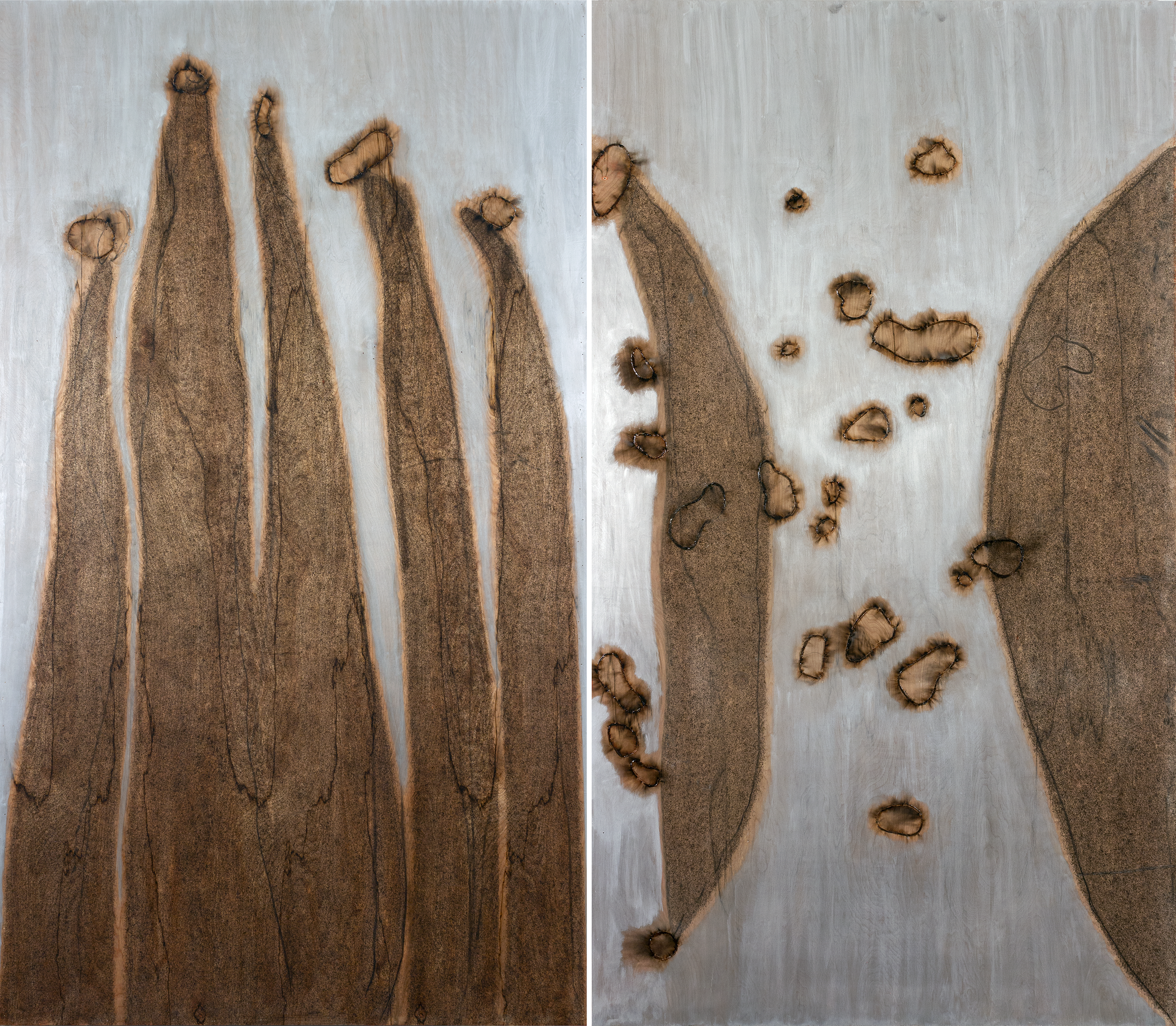 "Five Explorers" 2019, and "Solitary Explorer", 2019 