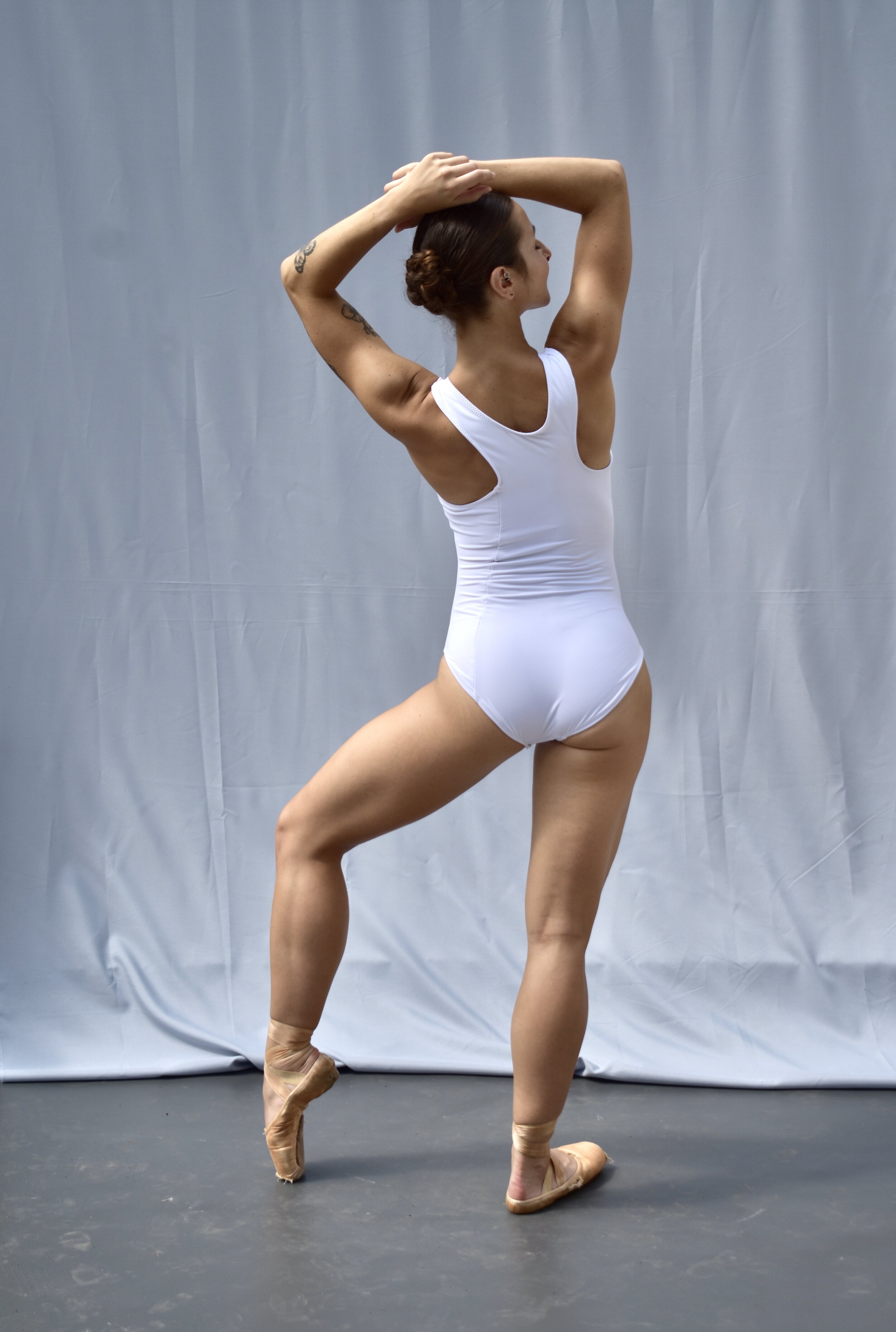 Nia Racerback Leotard - White