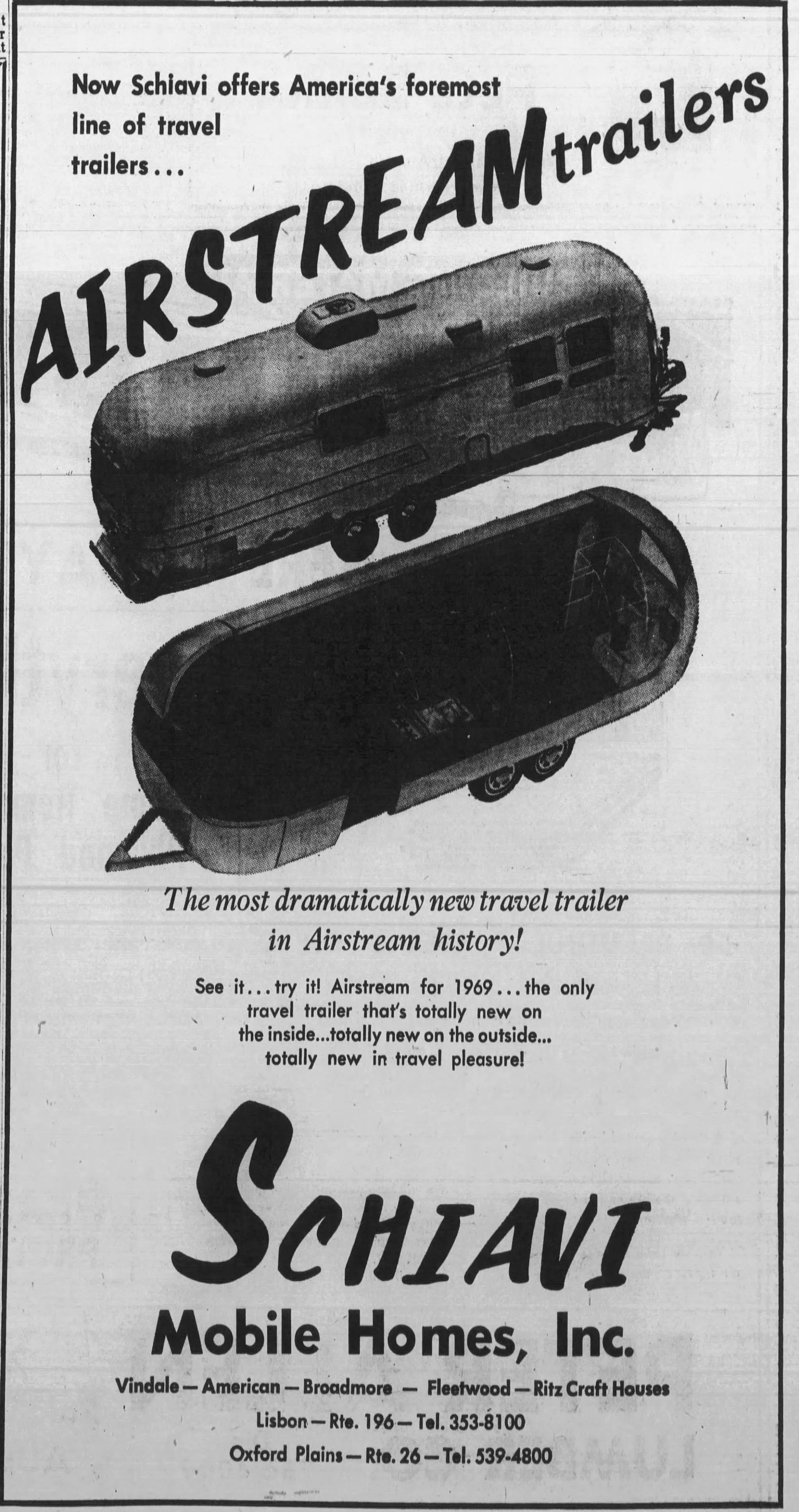 1969 Schiavi Mobile Homes advertisement.