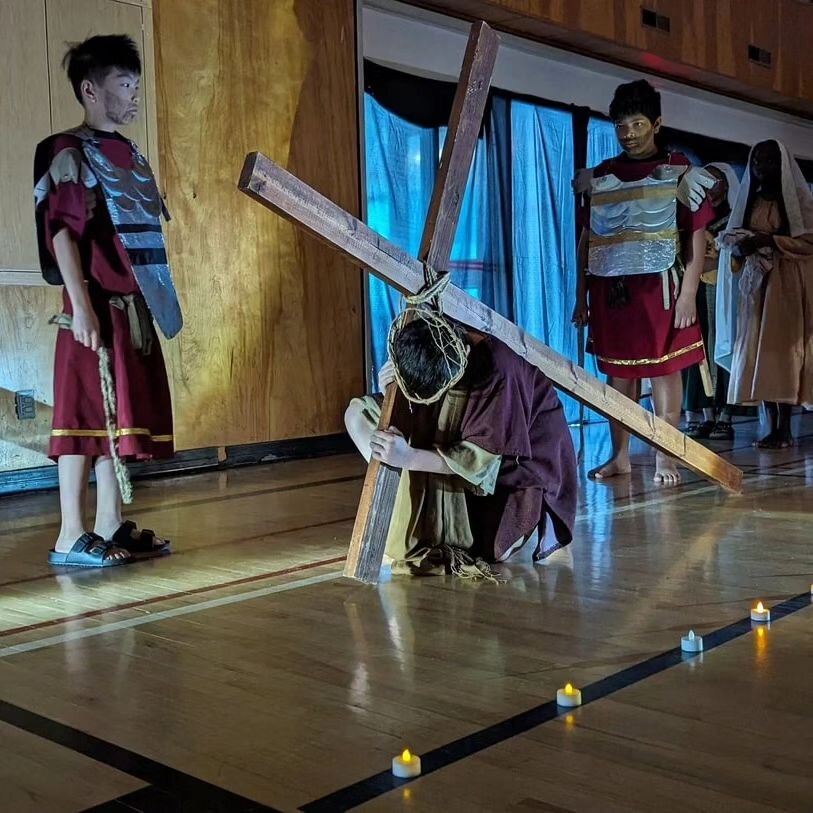 Happy Easter to our St. Mary's School community! We wish you all many Easter blessings.
Last week, on Holy Thursday, the Grade 5/6 class performed a touching presentation of the Stations of the Cross. Thank you to all who worked so hard on this - it 