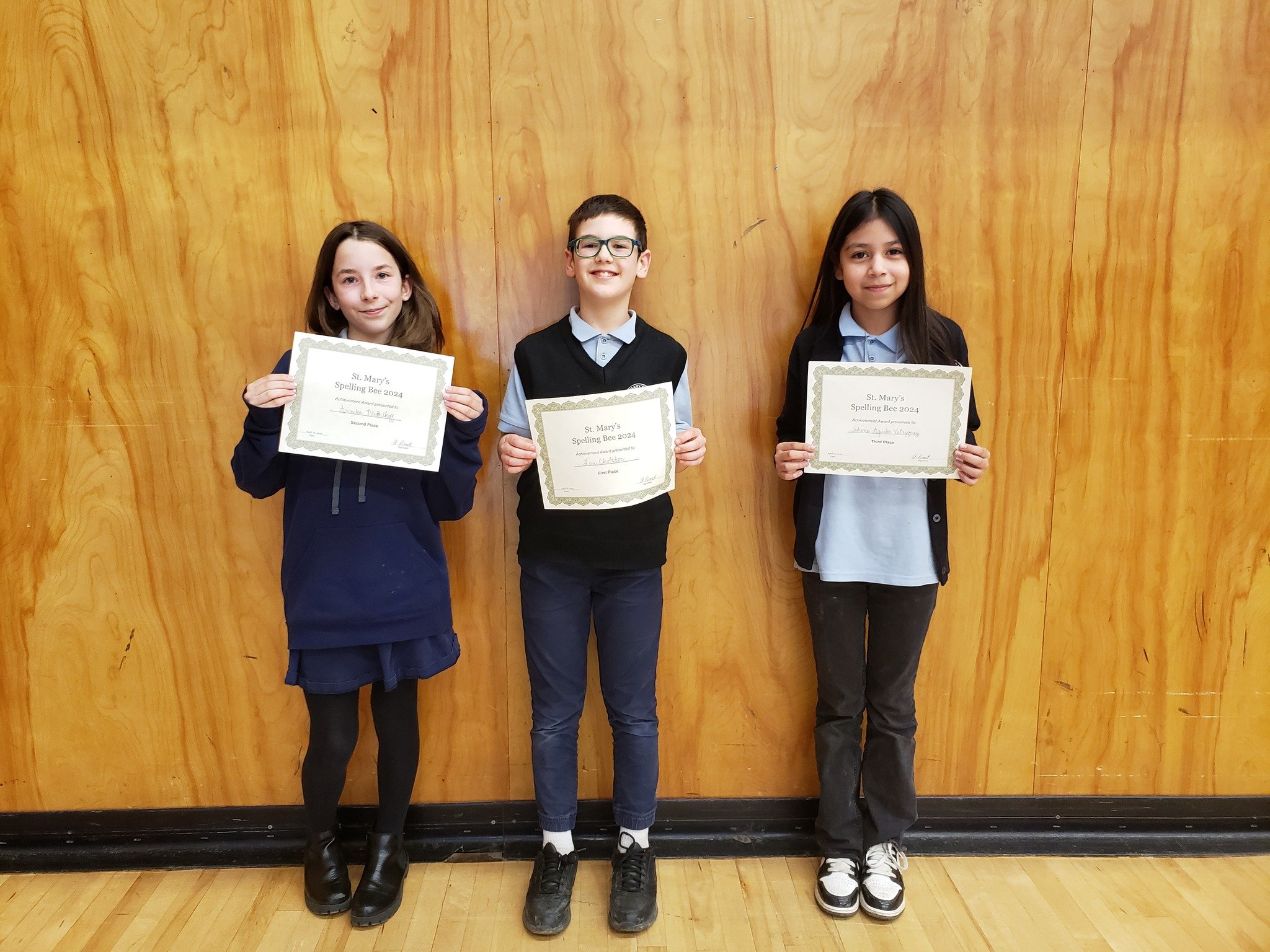 Last week our students had a chance to compete in our school Spelling Bee. All who competed were amazing! The students went through several rounds before the final ended in a spelling duel between Levi (grade 5) and Annika (grade 7). Our top 3 were:
