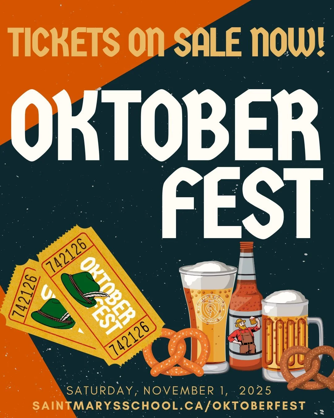 Zicke, zacke, zicke, zacke, hoi, hoi, hoi! Tickets for our 6th Annual Oktoberfest Dinner and Dance fundraiser are on sale now! 

Get yours before they&rsquo;re gone at www.saintmarysschool.ca/oktoberfest