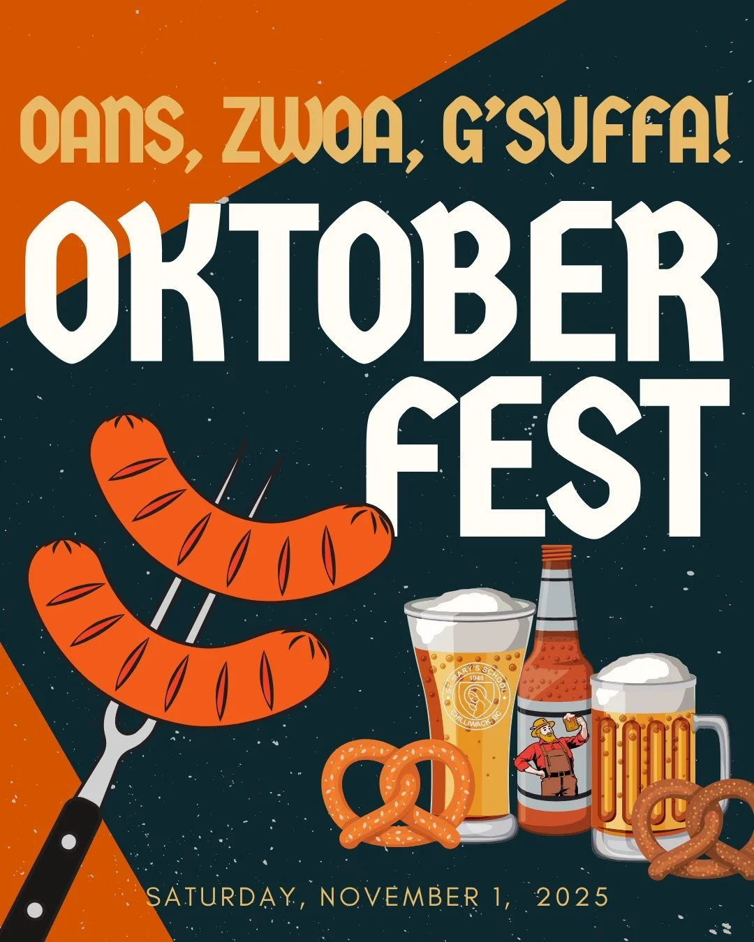 Eins! Zwei! Drei! G'suffa! Our 6th Annual Oktoberfest is just around the corner. Final prep is underway, but there are still a few tickets left! Get yours now at www.saintmarysschool.ca/oktoberfest. 

In addition to authentic German beer, food and am