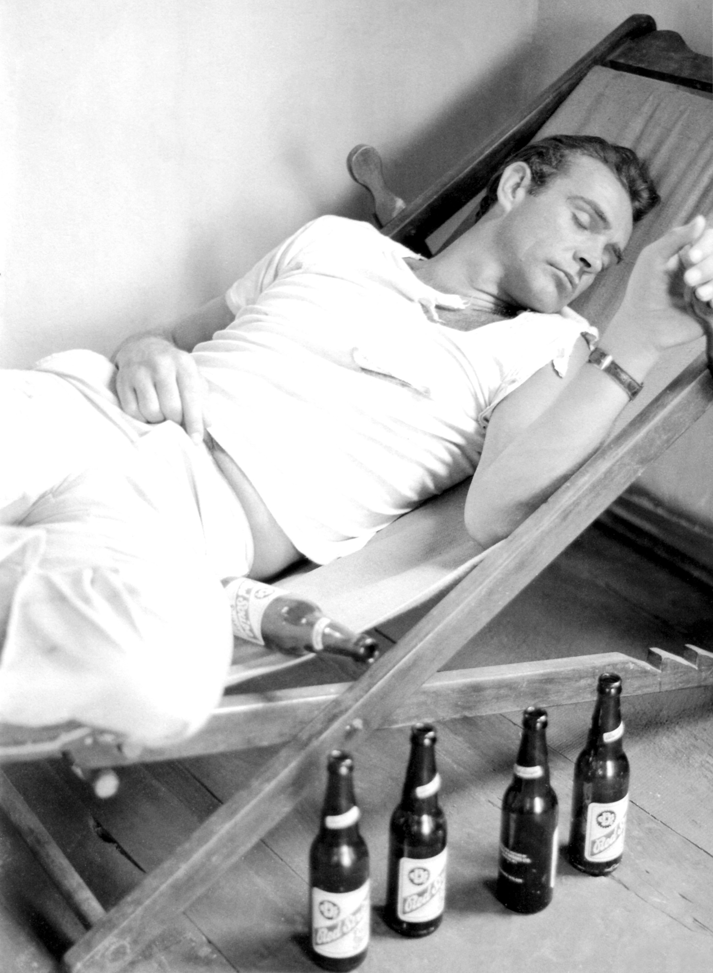 Connery "relaxing" on the set of Dr. No. Found at the007dossier.com