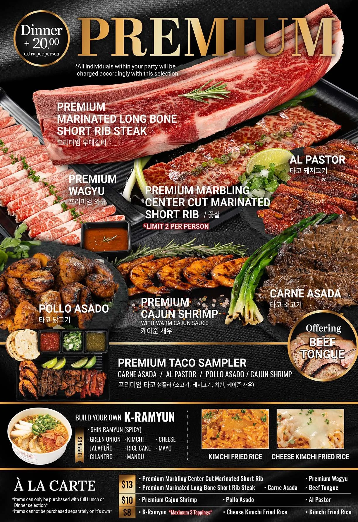 Gogigo Korean Gogi Korean Bbq Reservations Bbq To Go Menu Jong Ro