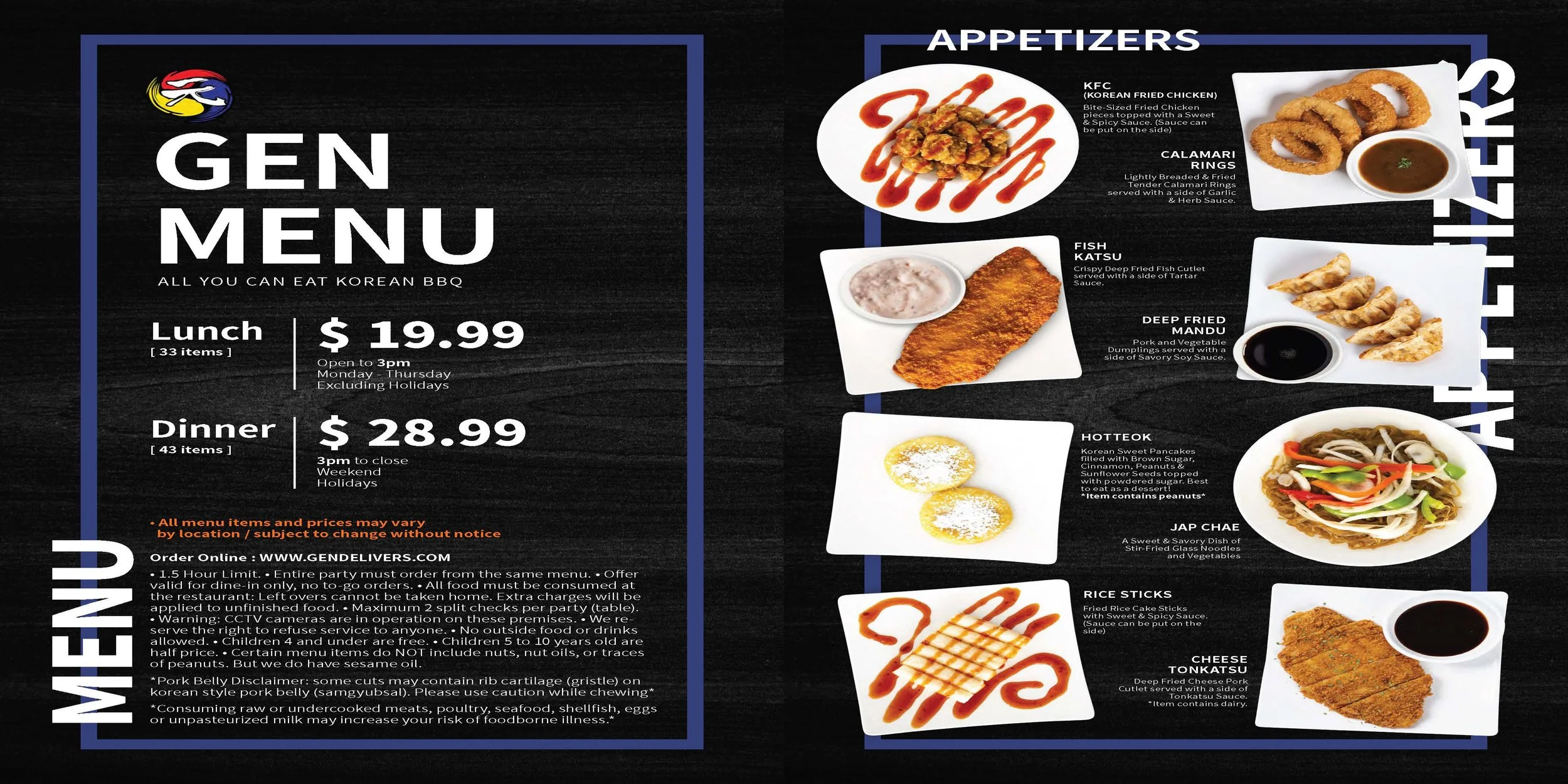 Las VegasMenu — Gen Korean BBQ