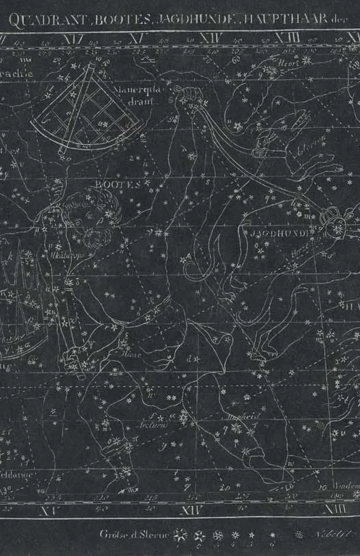 A mezzotint star map