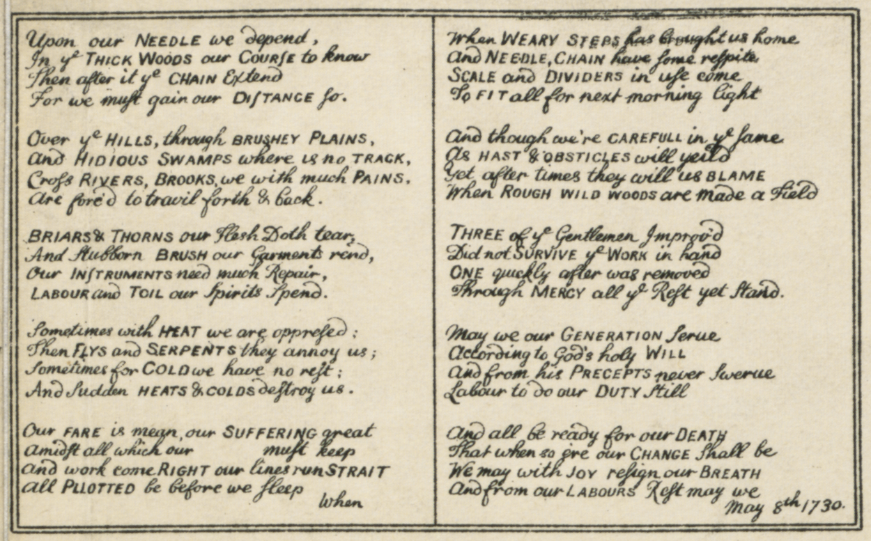Early Colonial Property Mapping in Poetry
