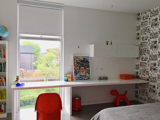 Lutron&rsquo;s a slick company and their products look even better in a slick room, take this this roller shade for a client in Roscoe Village, for example. And this is for a kid&rsquo;s room. Lucky child.
.
.
.
.
#windowtreatments #lutron #rollersha