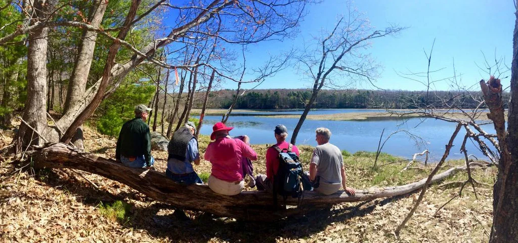 Take in the view from the “picnic log” along the Jeremy’s Ramble trail.