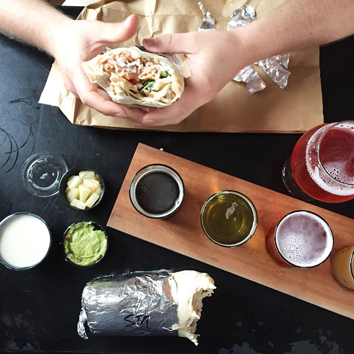 Burritos and local craft beer served at Mountain Burrito