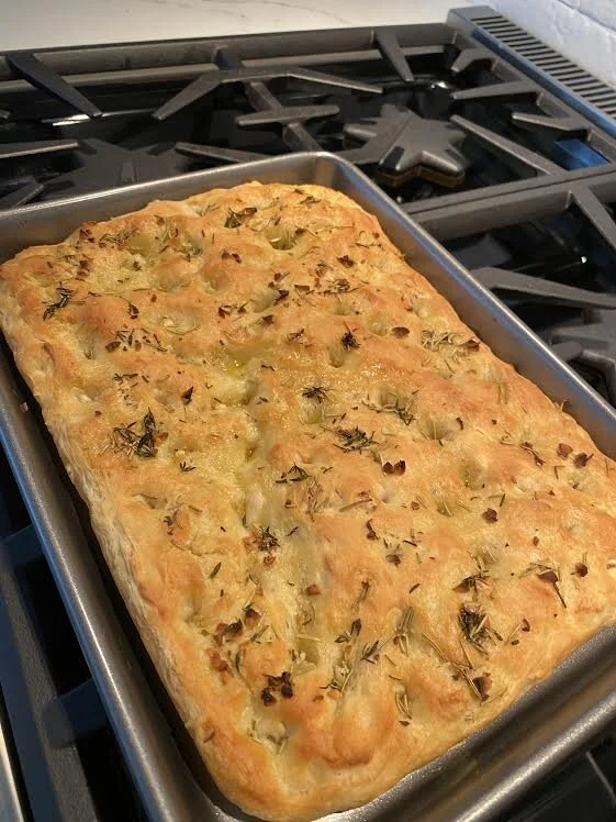 Garlic Rosemary Focaccia Bread (Thin)
