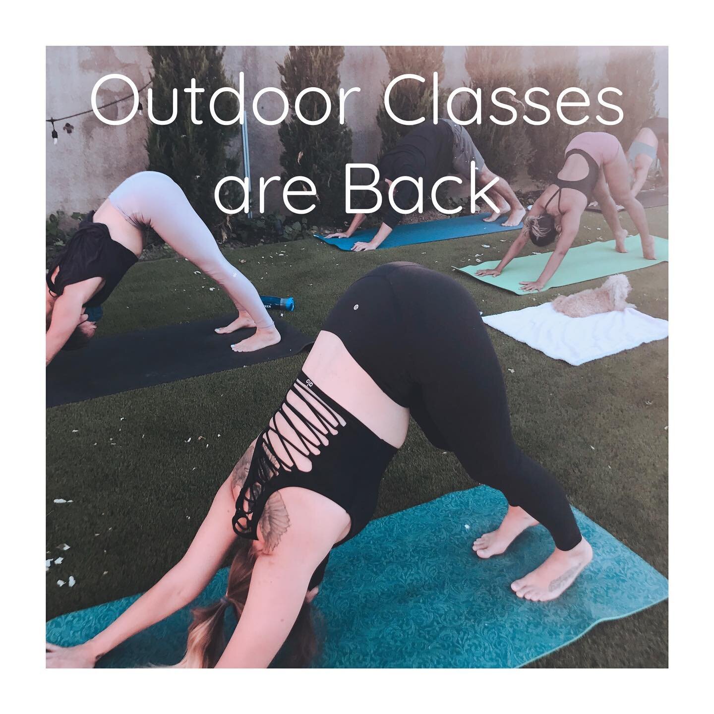 Starting tonight at 6pm.  The smoke has cleared enough to resume outdoor classes combined with virtual.  See you soon yogis!