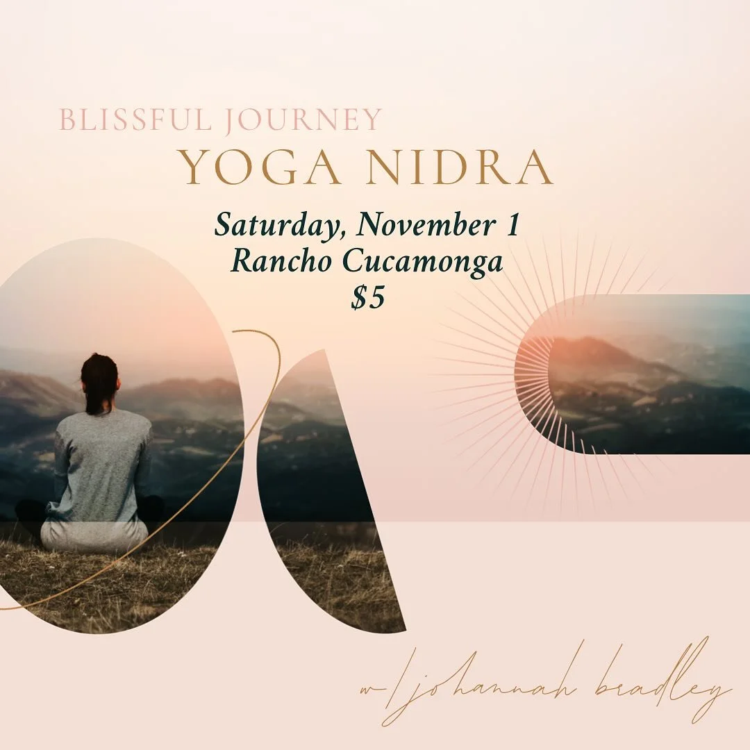 Find deep rest this weekend ✨ Join us for a Yoga Nidra Meditation Experience led by Johannah Bradley this Saturday, November 1 at 3:00 PM in our Rancho Cucamonga studio.

This 45-minute guided meditation will take you into a profound state of relaxat