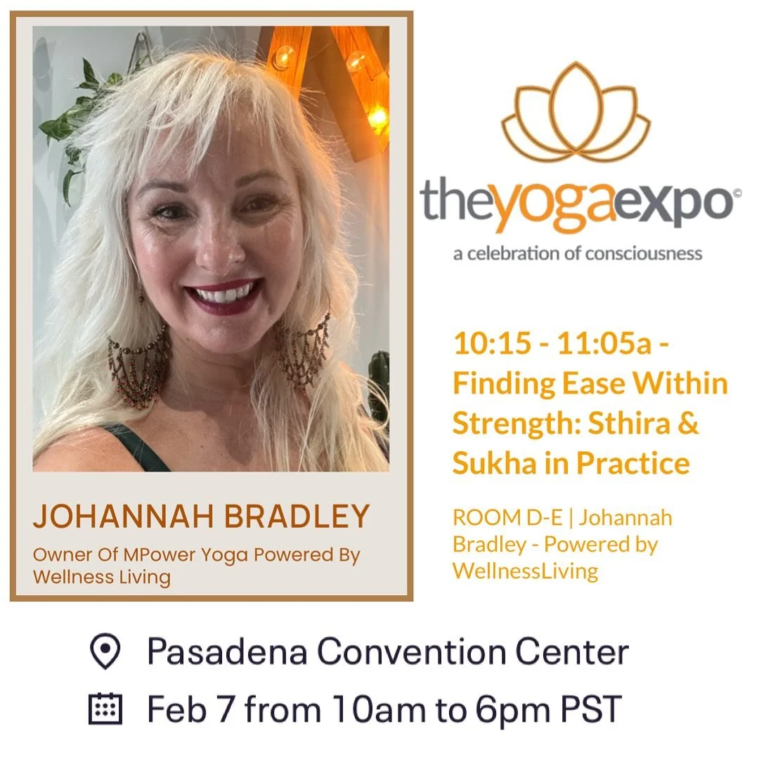 ✨ BIG NEWS ✨

We are beyond excited to share that our owner &amp; founder Johannah Bradley will be teaching at the 2026 Yoga Expo in Pasadena on February 7! 🧘&zwj;♀️

The schedule is officially out, and Johannah will be leading a class in the Large 