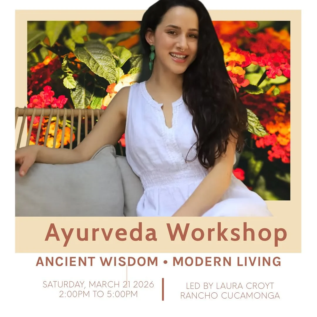 Ayurveda is the sister science of yoga&mdash;and a powerful system for understanding you. 🌿
Join us March 21 | 2&ndash;5 PM at our Rancho Cucamonga studio for an immersive Ayurveda workshop led by Laura Croyt.

You&rsquo;ll learn what Ayurveda is, d