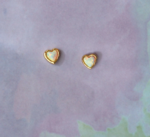 Kris Nations - Opal Heart Stud Earrings