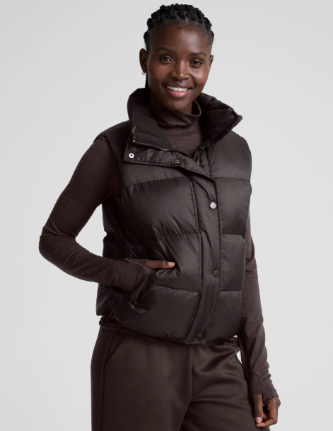 Beyond Yoga - Big Cozy Puffer Vest - Dark Chocolate