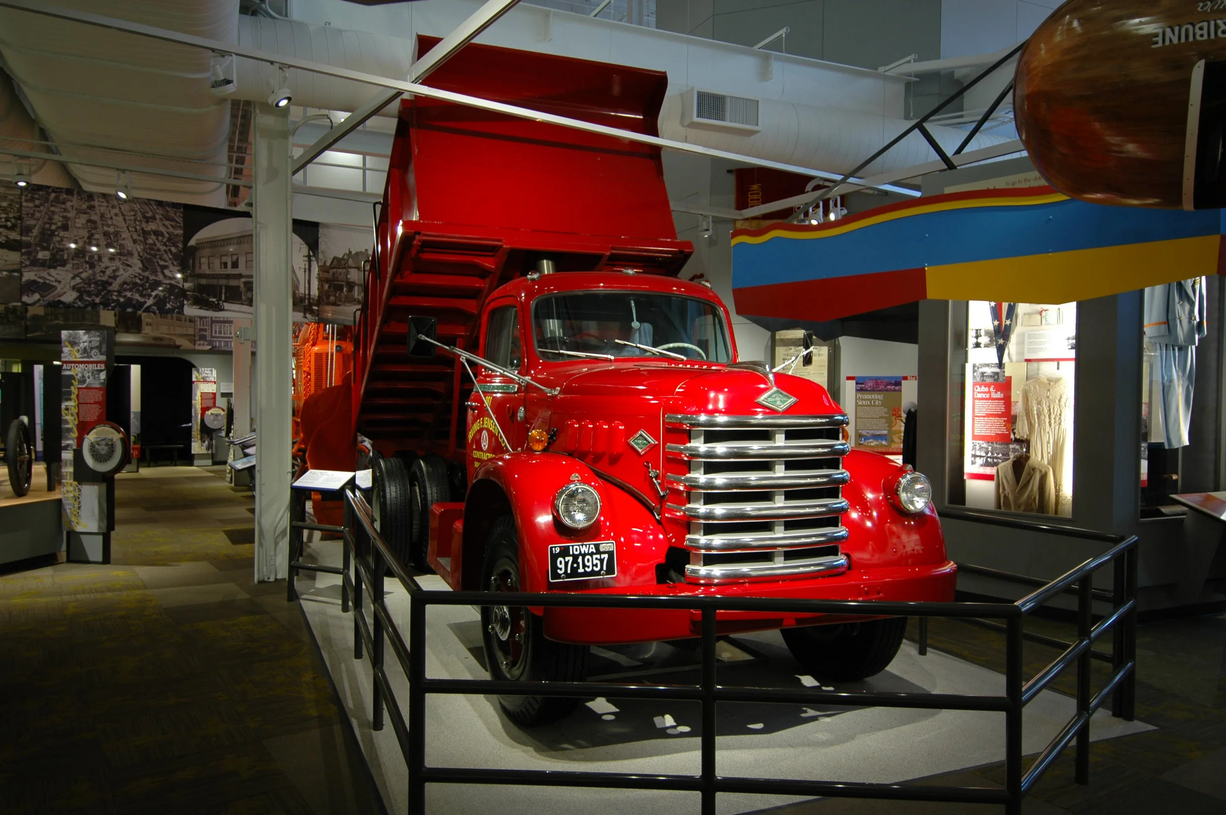 The museum's collections are large and varied - from airplanes to fire engines. Hilferty created dynamic displays, maximizing the impact of these objects, and the story of Sioux City's history.
