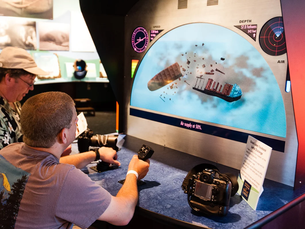 The Shipwreck Simulator allows visitors to explore the wreck of the Edmund Fitzgerald.