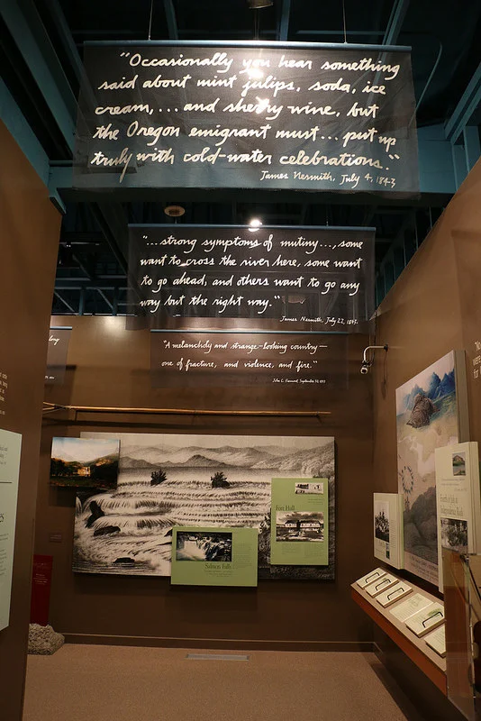 A variety of graphics including excerpts from primary archival sources and historic photographs are used throughout the exhibits.