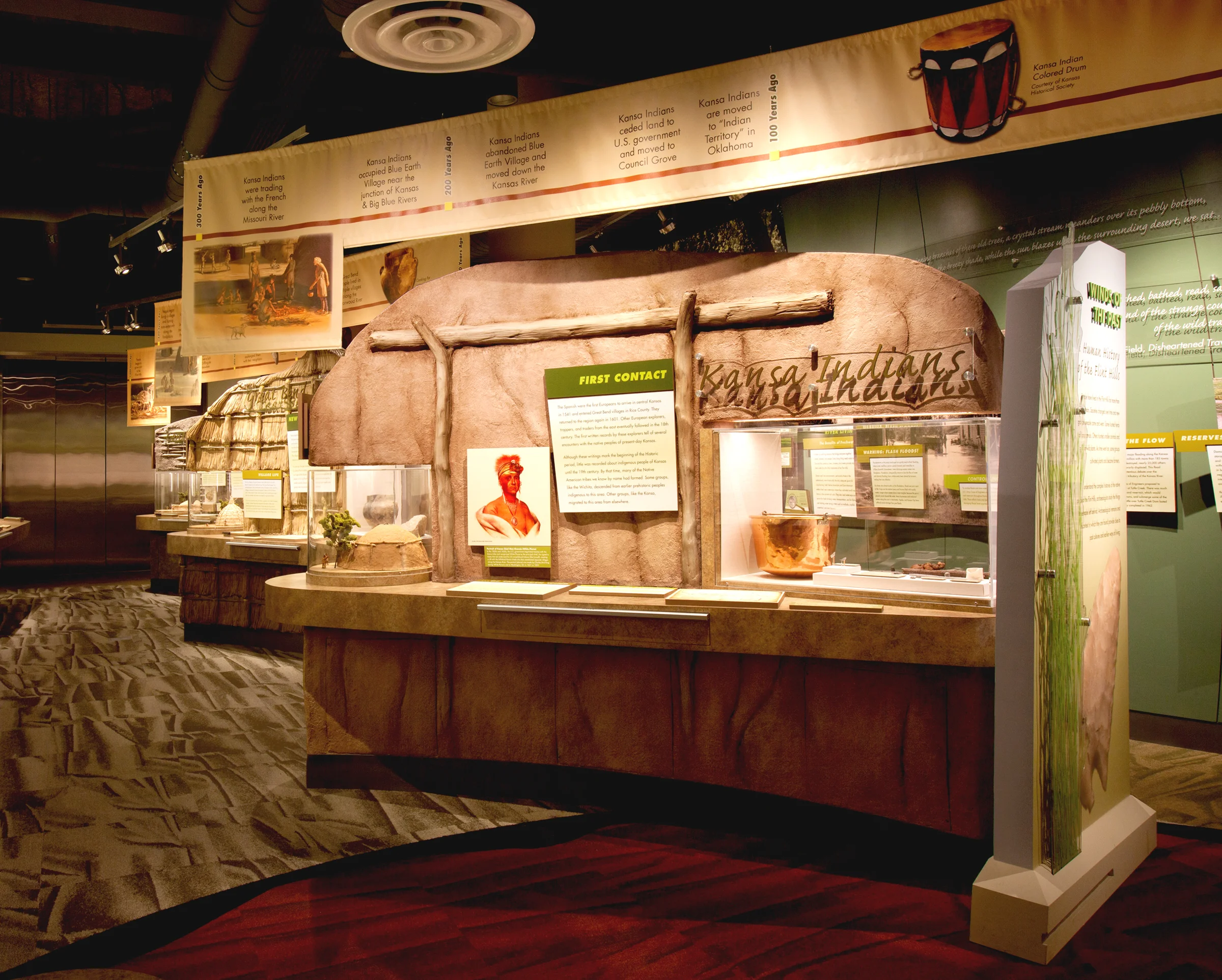 The “Winds of the Past” gallery tells the story of local peoples of Flint Hills region.