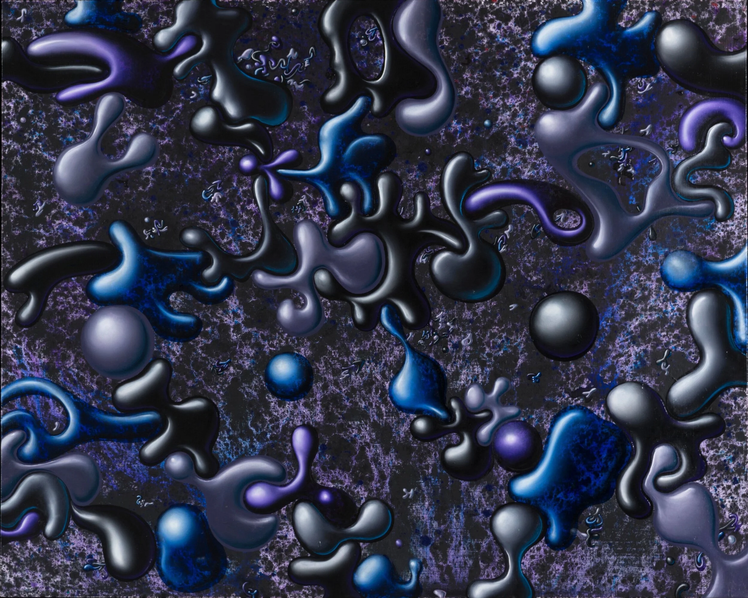 BLACKZ, 2014 Oil &amp; Acrylic on Linen with powder coated aluminum frame 48 x 60 inches 121.92 x 152.4 cm(INQUIRE)
