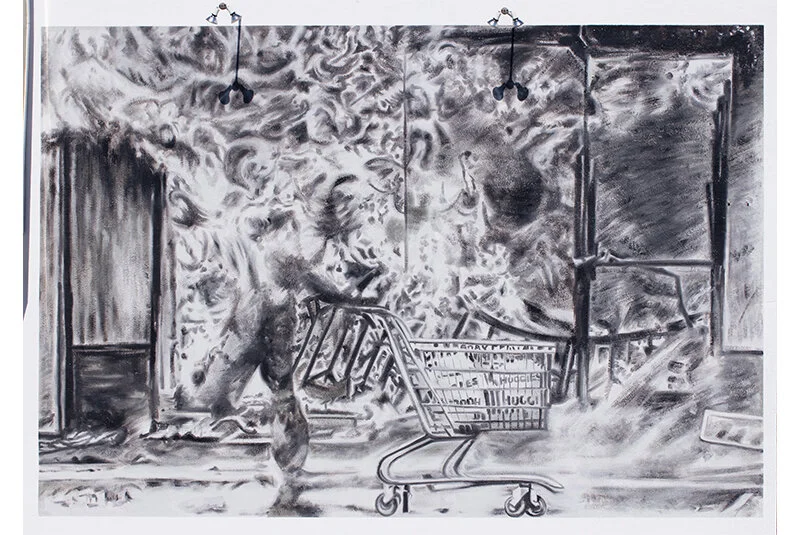 Mural of, Untitled (A Looter Wheels a Shopping Cart), Work by Kang Seung Lee, Baik Art, 2017, 2.jpg