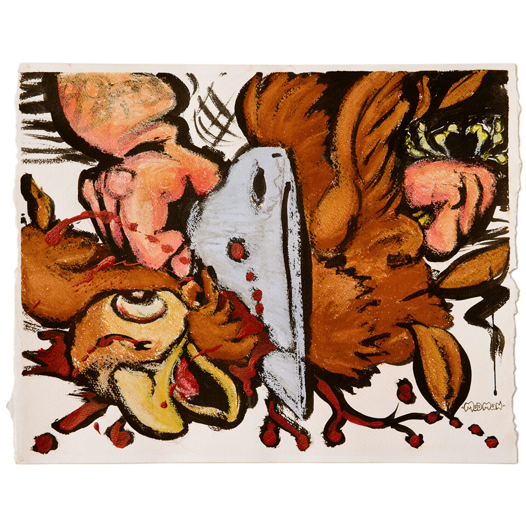 Chicken Soup 20x16 chalk pastel, metallic spray paint, and house paint on 100% rag paper