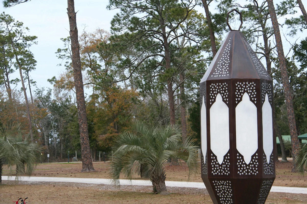 Lighthouse Public Art Sculpture - Laser Cut Corten Steel - Orange Beach Arts Center - Orange Beach, AL