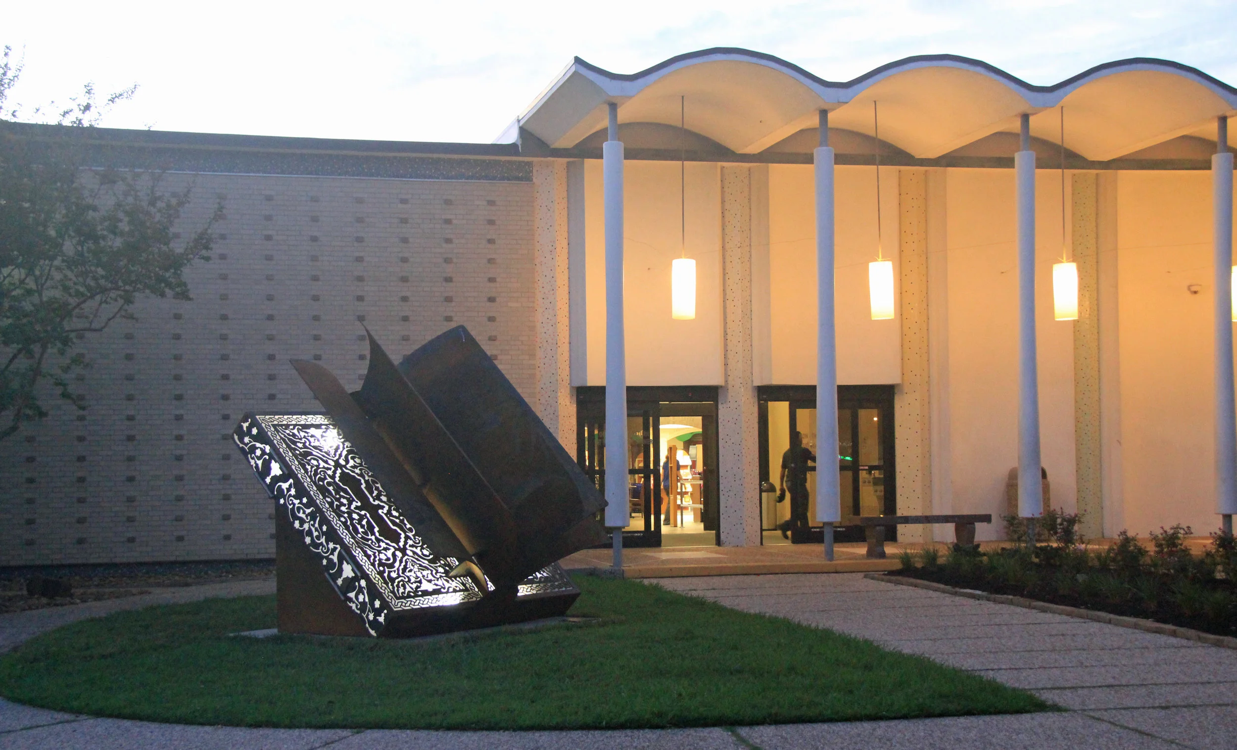 Boundless Knowledge Public Art Library Sculpture -  Laser Cut Corten Steel - Baytown, TX