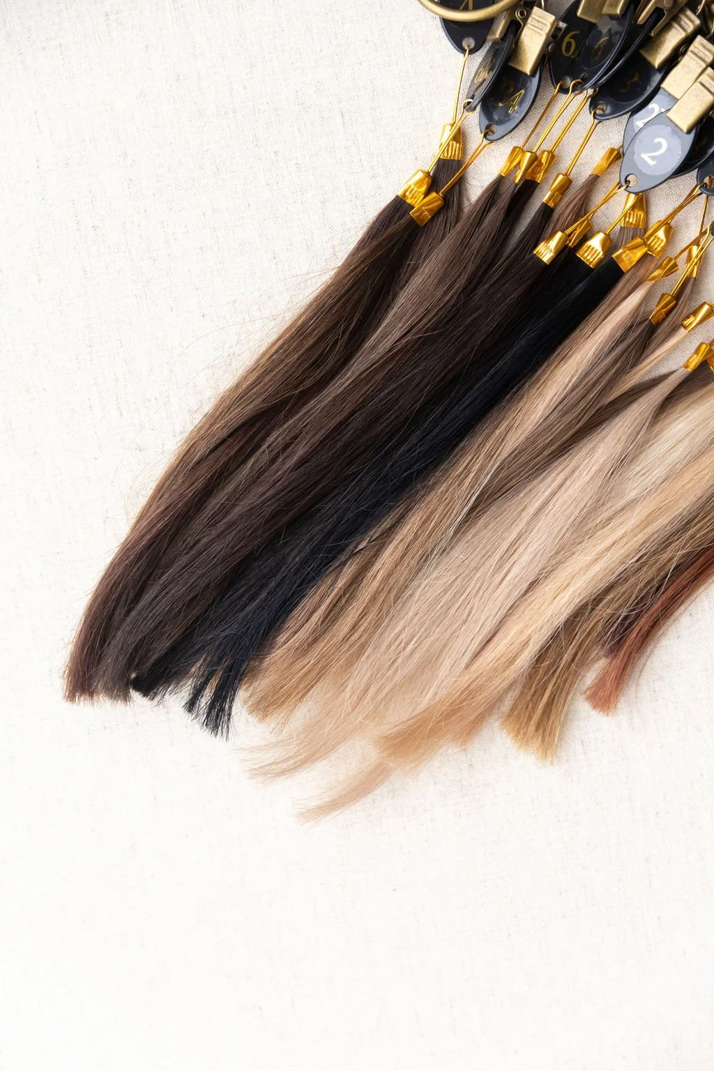 hair extensions of different colors