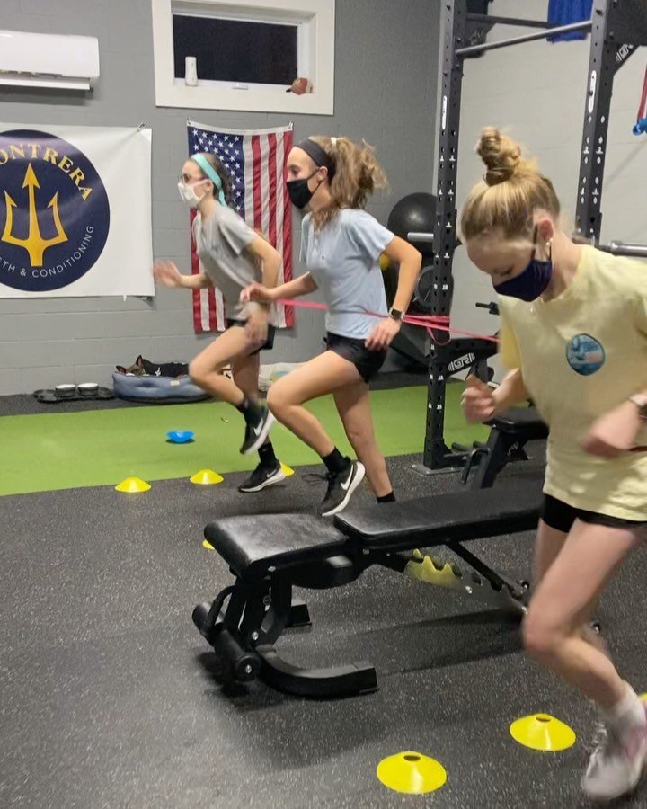 These three right here are some ballers! Quinn, Shelby, and Addy are multi sport athletes that come in twice a week to improve their athletic performance. We have spent a lot of time on improving their mobility, speed/change of direction and overall 