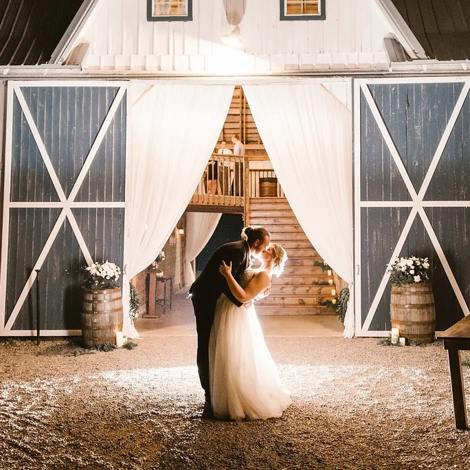 Minnesota barn entrance draping