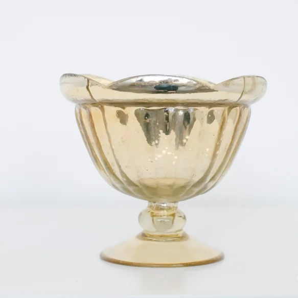 single mercury glass pedestal bowl
