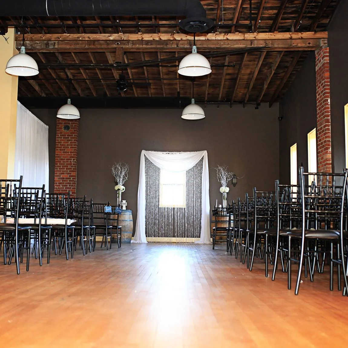 crystal curtain backdrop with added draping