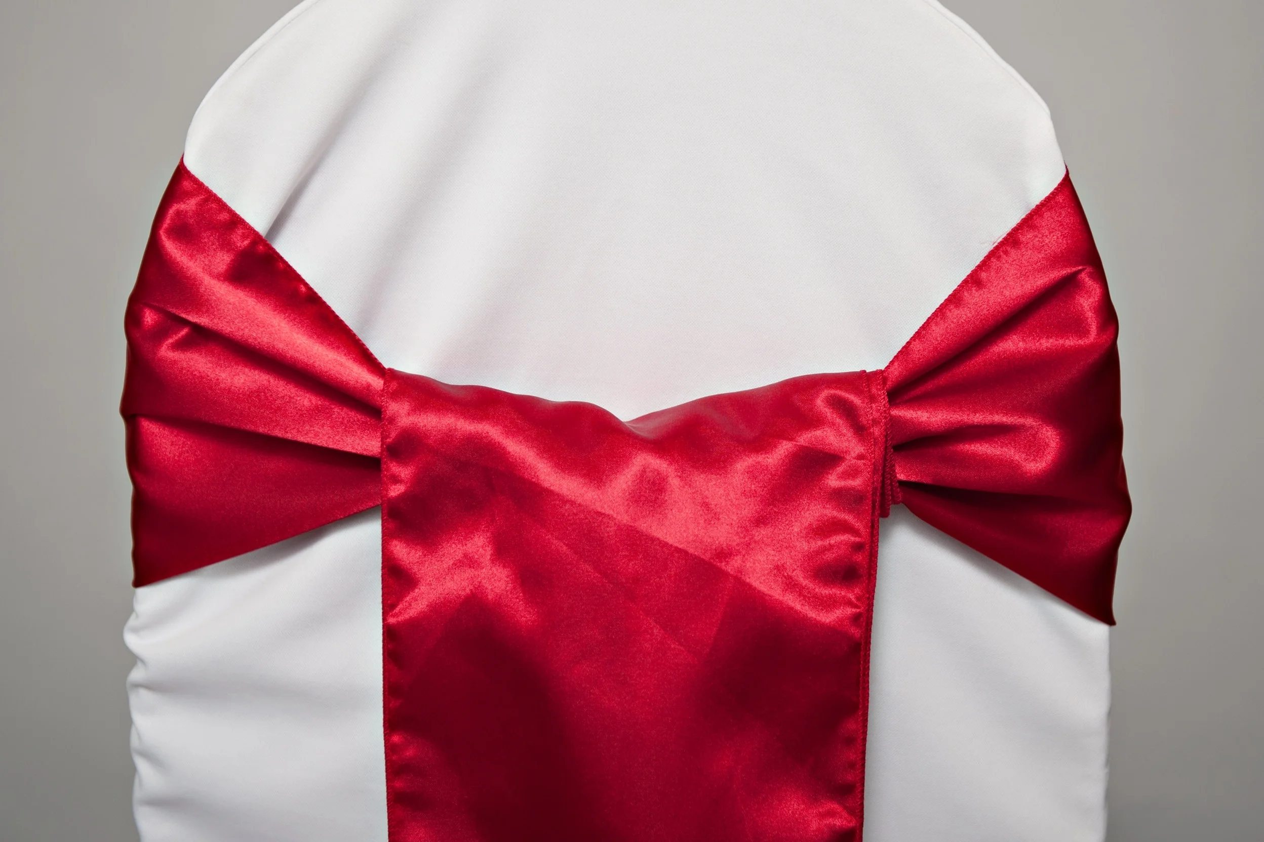 red satin sash tied kimono style