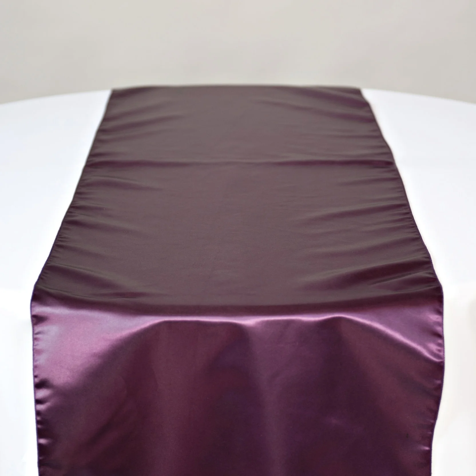 eggplant satin table runner