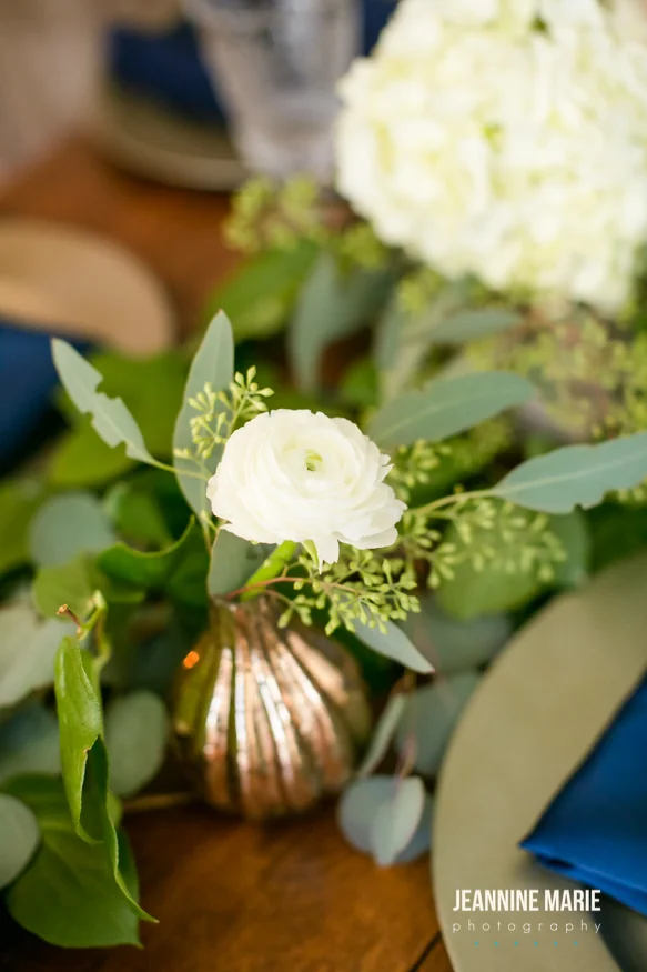 Mercury glass bud vase on head table