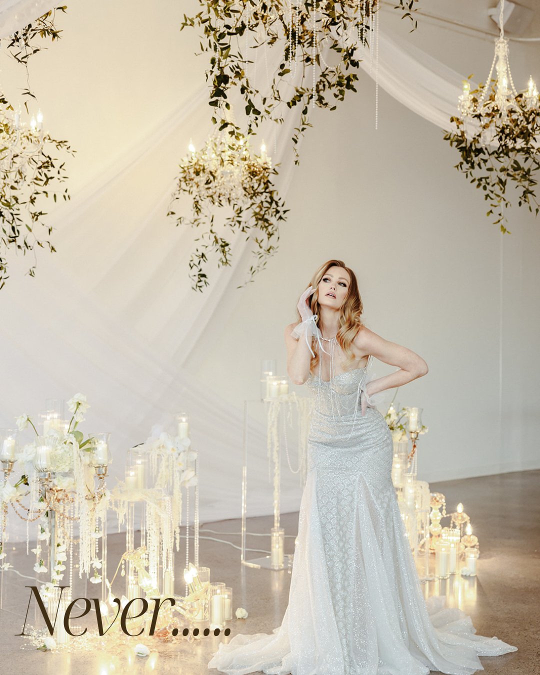 This is your permission slip to go all out&mdash;a room draped in luxury, dripping with light, and steeped in "Old Money" style. We say, let them talk!

#mnwedding #ceilingdraping #draperyinstallation