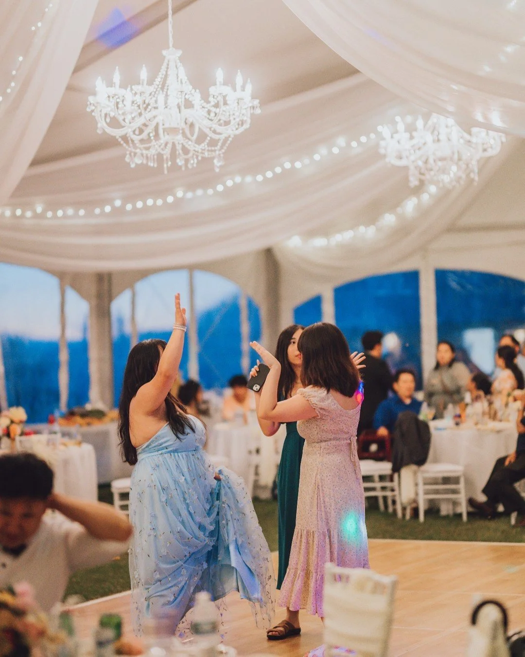 We specialize in draping and lighting for tents. Let us help you create a dreamy space for you and your guests.