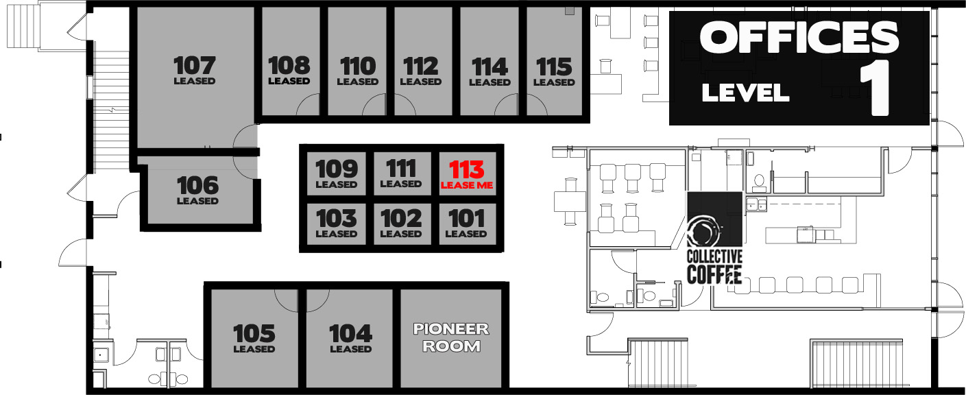 Suite 113 - $375.23 + GST/month on a one-year lease. 48 square feet