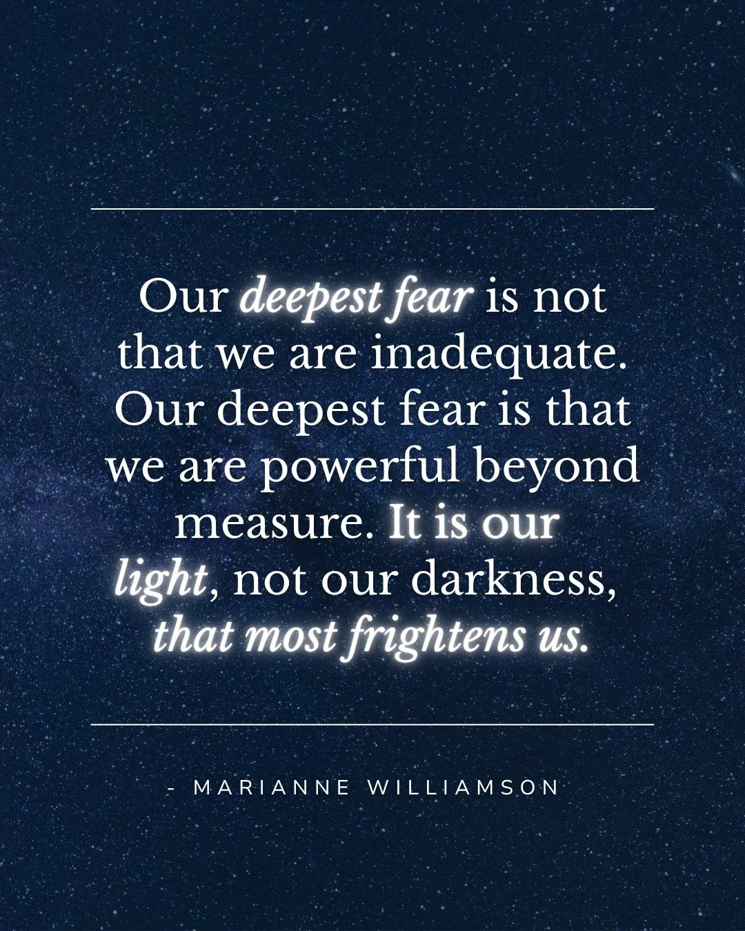 What if our biggest obstacle isn't that we're &quot;not enough,&quot; but that we're terrified of just how powerful we truly are?

This quote from Marianne Williamson stops me in my tracks every time. It&rsquo;s a powerful reminder of where impostor 