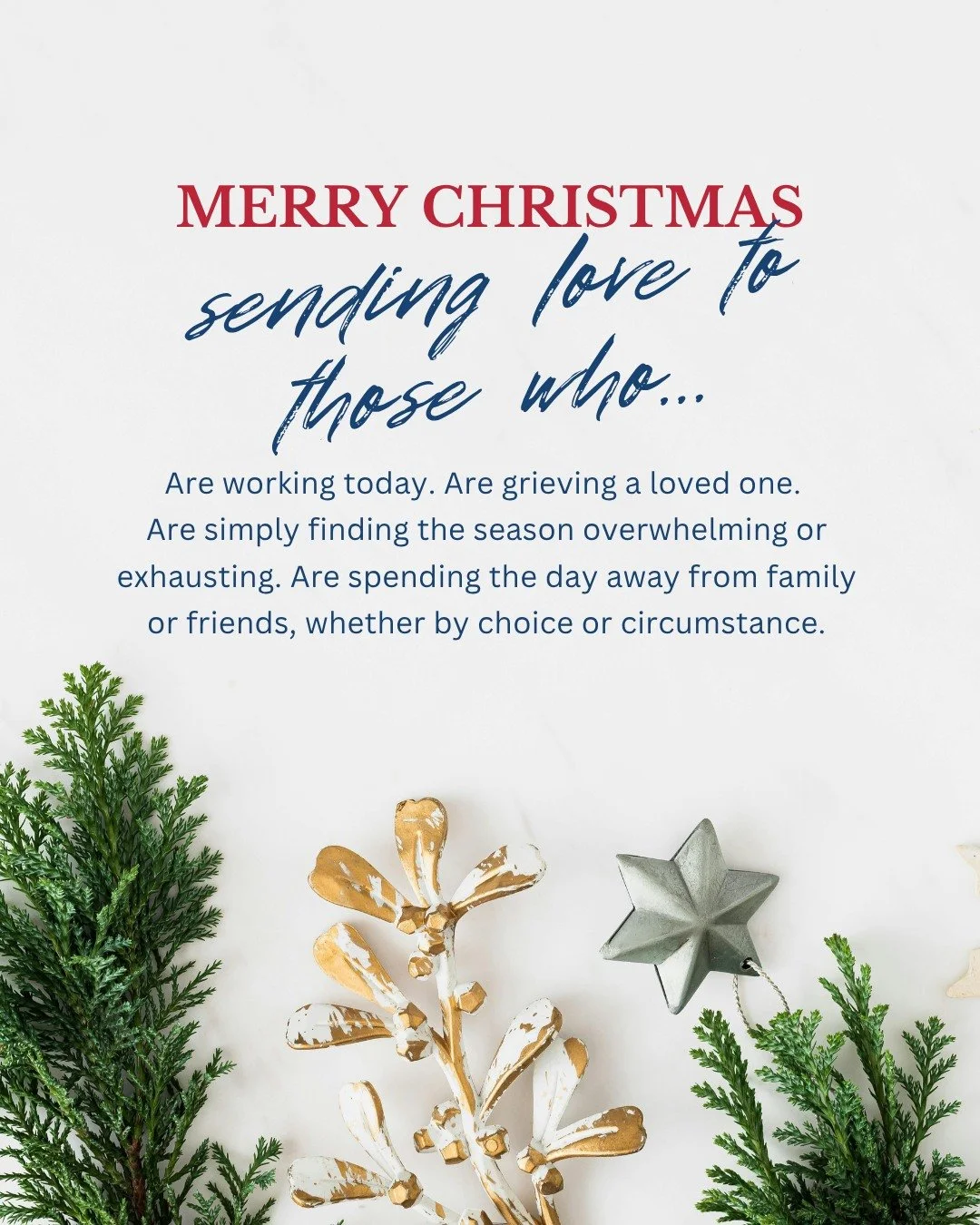 Wishing you all a Merry Christmas, in whatever way that looks for you.

While today is full of joy for many, I know it can also be a complex day, often loaded with expectations. It&rsquo;s so easy to feel you're the only one finding it a bit of a str