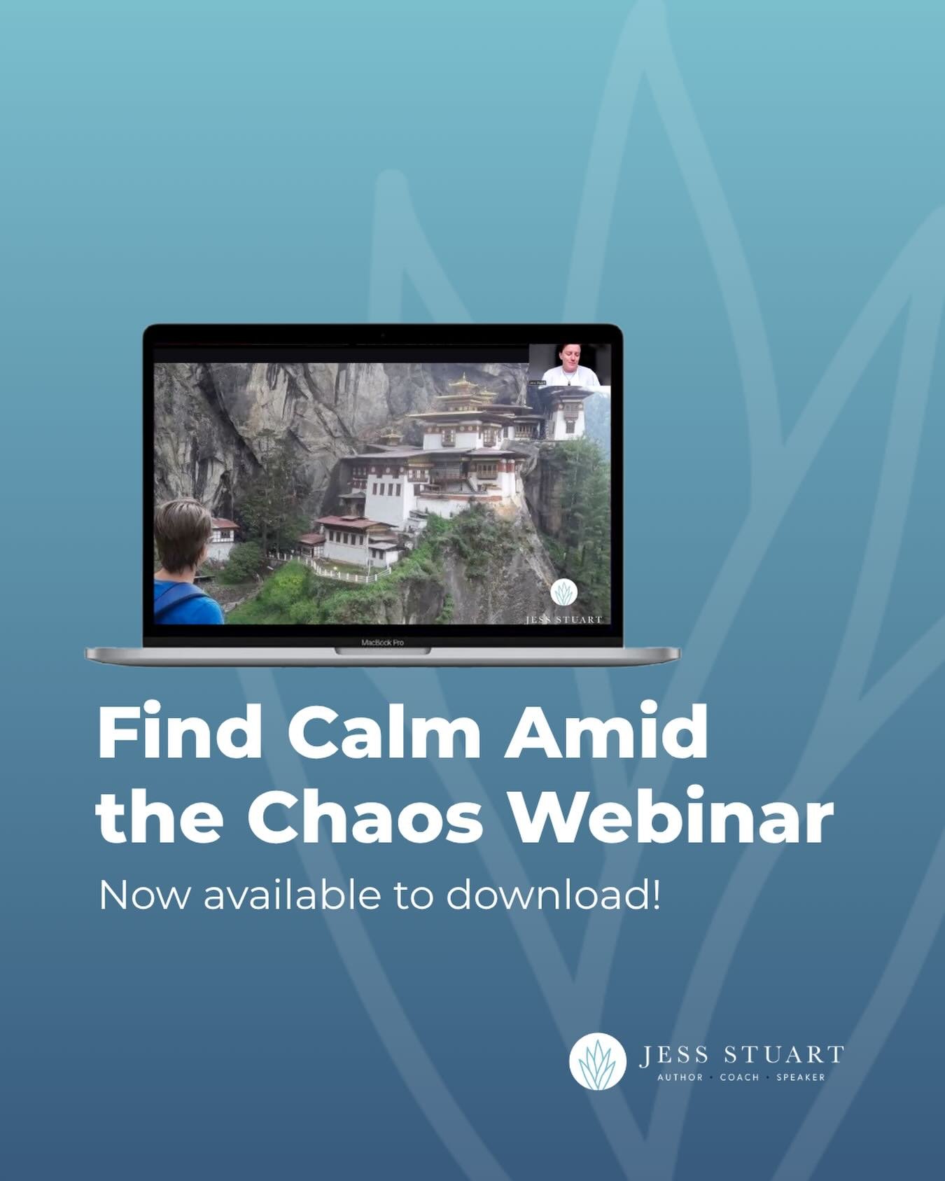 Last week, I had the privilege of hosting an online webinar, teaching some of you how to Find Calm Amid the Chaos. 

This session is designed to help you pause, reset, and discover the secret of Calmony - a fresh perspective on creating lasting fulfi